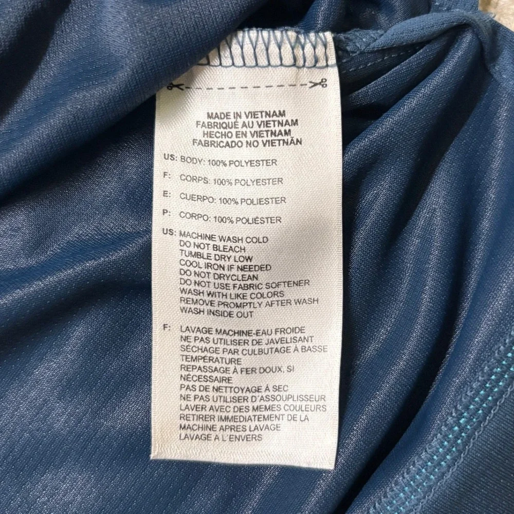 Adidas Climachill Polo Shirt Mens XL Blue Colorblock Short Sleeve Golf Top‎